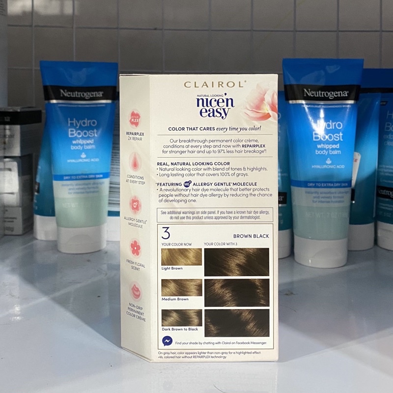 Thuốc nhuộm tóc màu nâu, đen Clairol Natural Looking Nice’n Easy