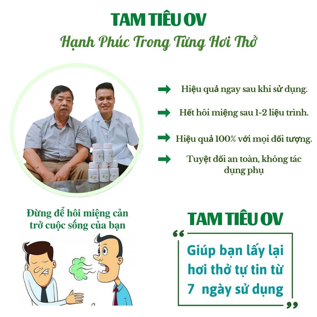 Combo Tam Tiêu Nước Xúc Miệng Và Viên Uống Phòng Ngừa Hôi Miệng Hiệu Quả ( Tam Tiêu OV )