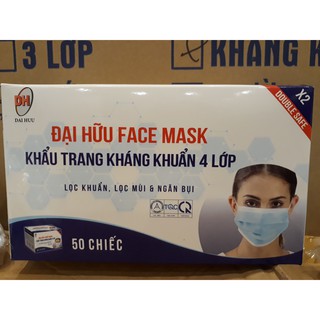 Hộp khẩu trang y tế - 4 lớp GIẤY KHÁNG KHUẨN Đại Hữu