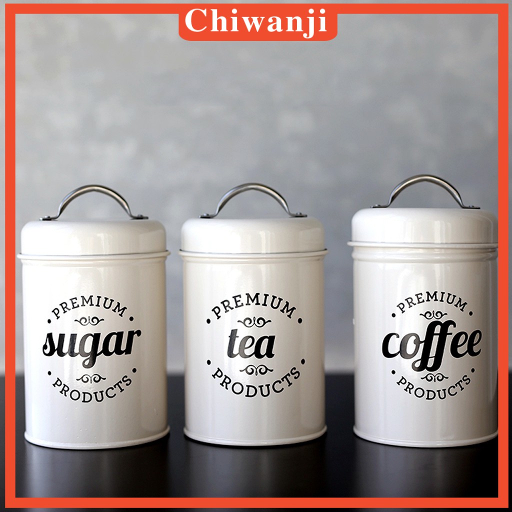 Bộ 3 Hộp Đựng Trà, Cà Phê Phong Cách Retro