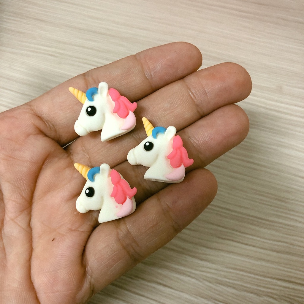 STICKER/JIBITZ/ CHARM ĐẦU UNICORN TRANG TRÍ DÉP SỤC