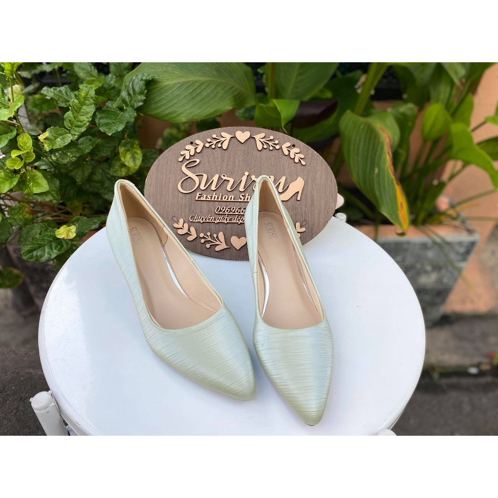 Cao gót 5cm si vân mới lót mút rất êm - Ms: 5240