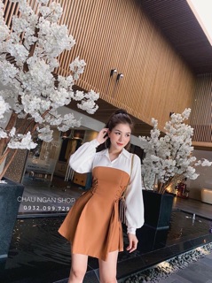 Đầm dây rút eo