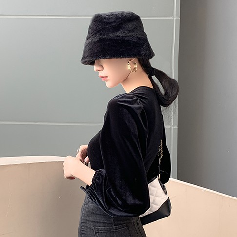 Áo sơ mi nữ Xiaozhainv tay phồng theo phong cách retro