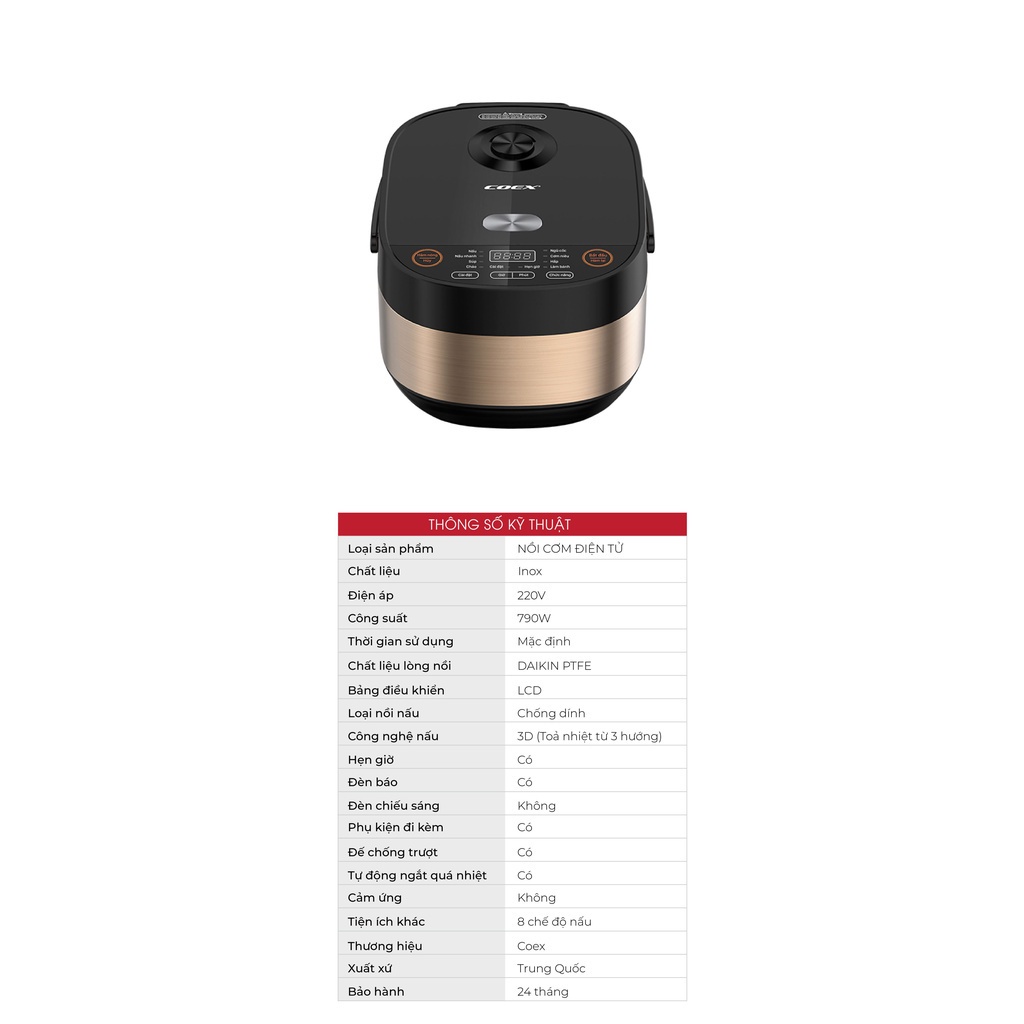 Nồi cơm điện tử 1.8L Coex CR-3453A