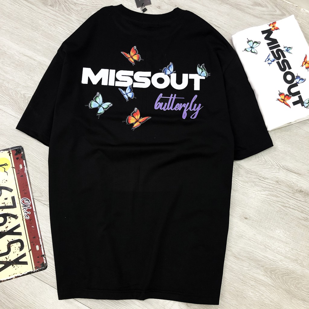 Áo thun tay lỡ MISSOUT BUTTERFLY, áo thun cotton nam nữ unisex , Dricco_offcial