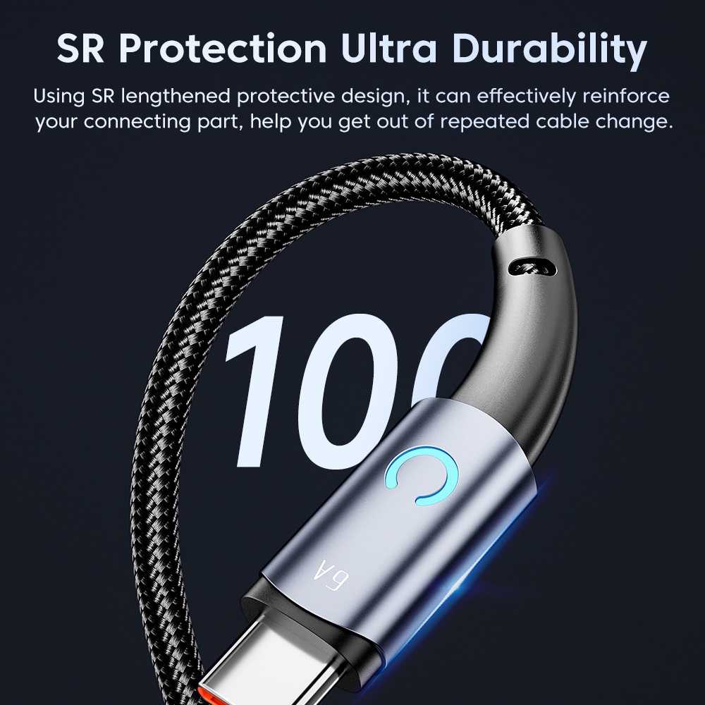 Dây Cáp Sạc Nhanh 66W 6A USB Type C 2.4A Micro USB-L Có Đèn LED
