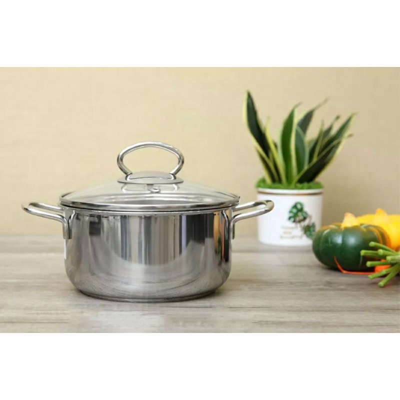 Nồi inox cao cấp FIVESTAR 28 CM NẮP kiếng 3 đáy nấu  được bếp từ, bếp ga, bếp hồng ngoại