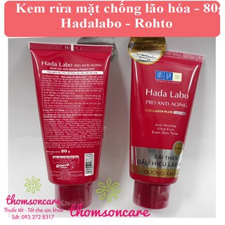 Sữa rửa mặt chống lão hóa Hada Labo Anti Aging, có Collagen - Tuýp 80g Hadalabo