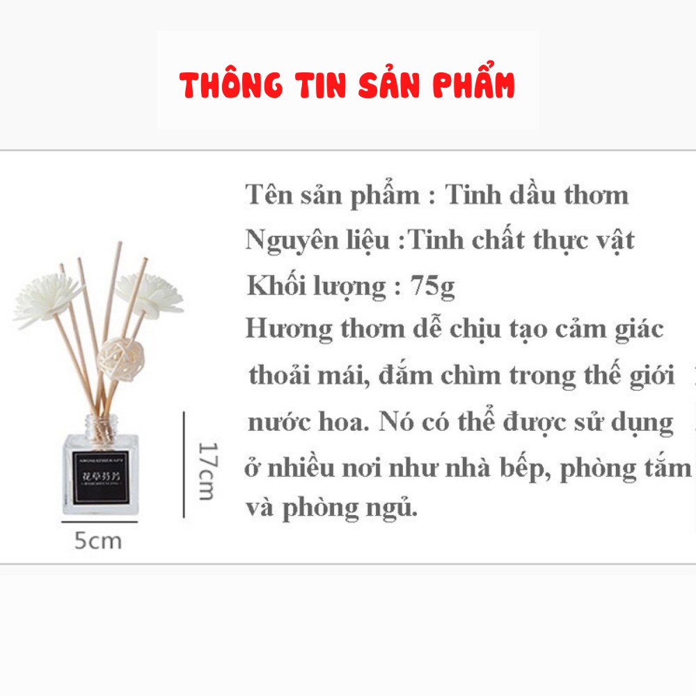 Tinh dầu thơm phòng , lọ tinh dầu khuếch tán thơm phòng lọ thủy tinh cao cấp kèm que gỗ TIME HOME