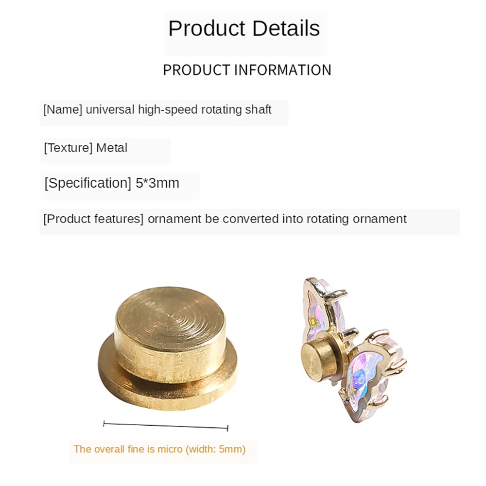 Phụ Kiện Trục Xoay Trang Trí Móng Tay 3D Tốc Độ Cao Bằng Đồng