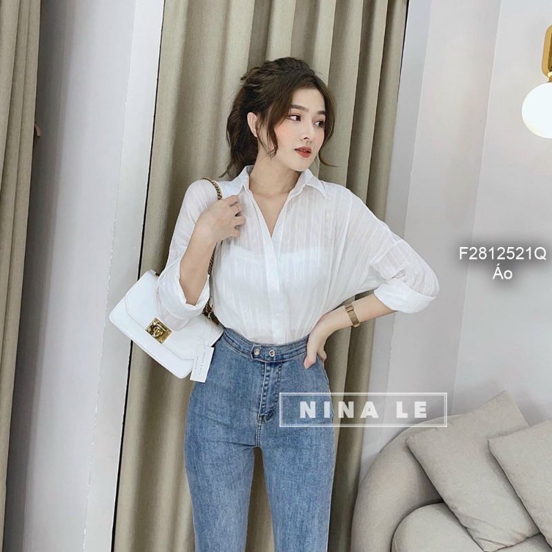 Áo sơ mi trắng thô tay dài