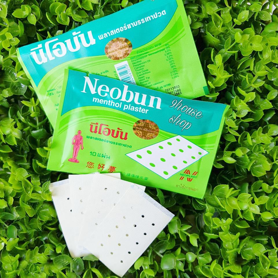 1Gói (10 miếng) CAO DÁN GIẢM ĐAU NEOBUN MENTHOL PLASTER