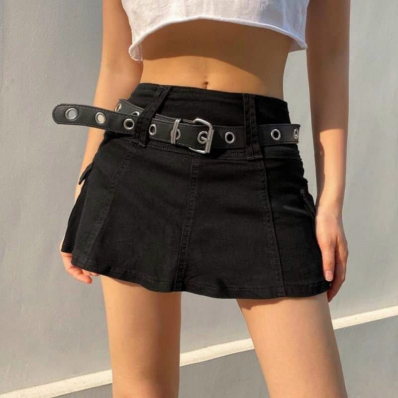 Chân váy a kaki 2 túi đai to