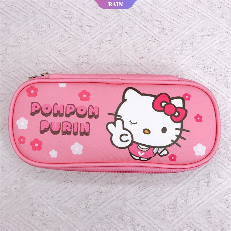 Bóp Viết Da PU Họa Tiết Mèo Hello Kitty Dễ Thương Dung Tích Lớn Tiện Dụng Cho Học Sinh
