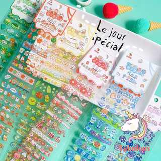 Sticker hình dán cute trong suốt trang trí sổ planner