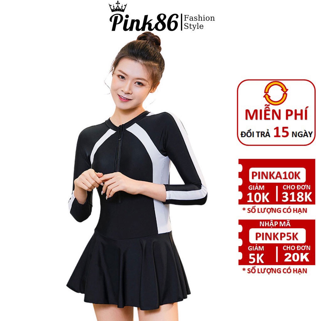 Đồ bơi nữ, đồ bơi dài tay dáng váy duyên dáng BK-344i