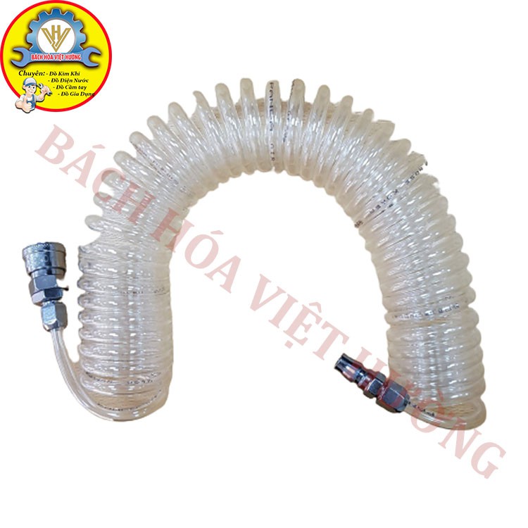 Dây xoắn hơi khí nén màu trắng loại dày đẹp 5x8mm đủ kích thước độ dài 6m, 9m, 12m, 15m [LOẠI ĐẸP]