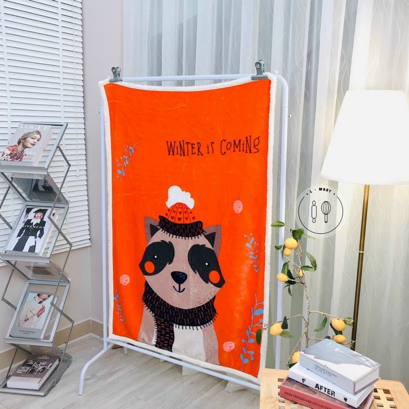 chăn cừu cho bé đáng yêu ấm áp,mền cừu cho bé đi học mềm mịn MỚI