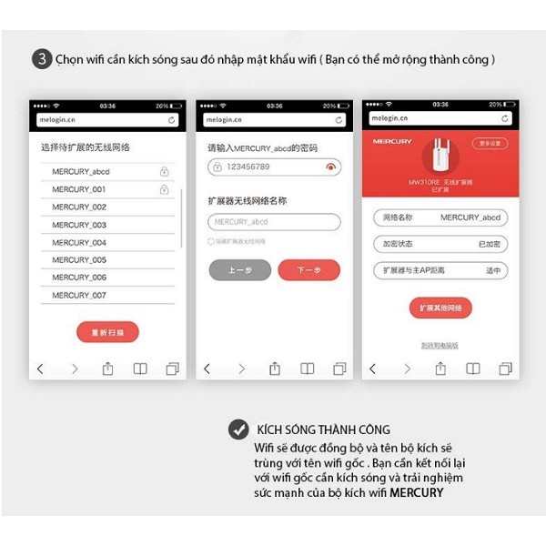 Kích sóng Wifi Mercury 3 râu MW310RE | WebRaoVat - webraovat.net.vn