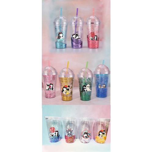 cốc 2 lớp hoàng thượng mèo kim tuyến  CNKI38 cốc giữ nhiệt ly 2 lớp  cốc làm lạnh dễ thương 500ml