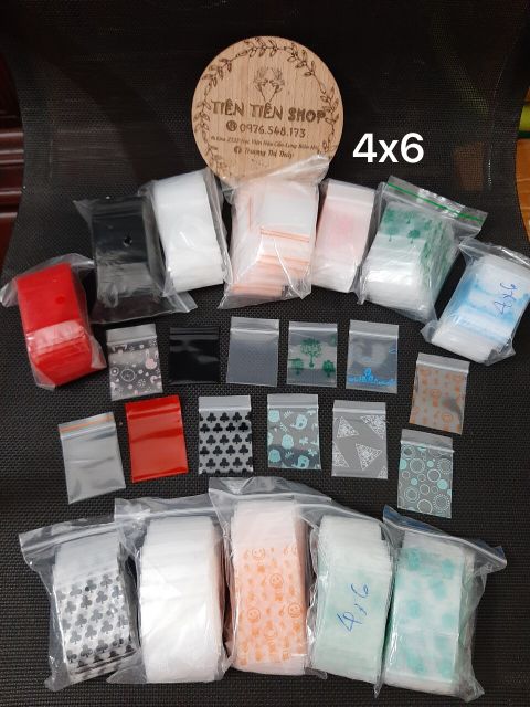 50c túi zip đủ màu kt 4x6cm