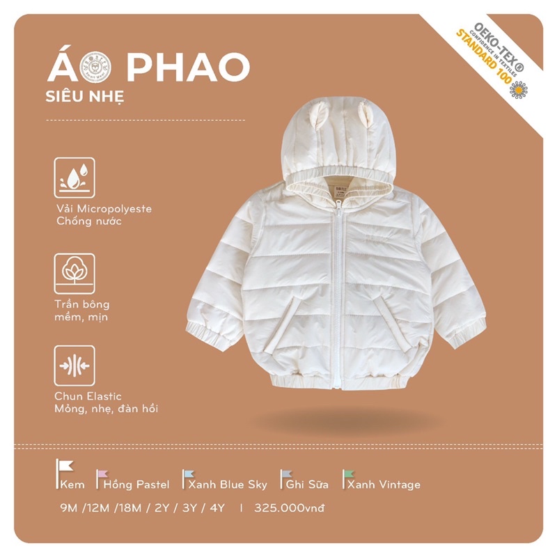 Hrnee ! Áo phao trần bông siêu nhẹ cho các bé yêu!