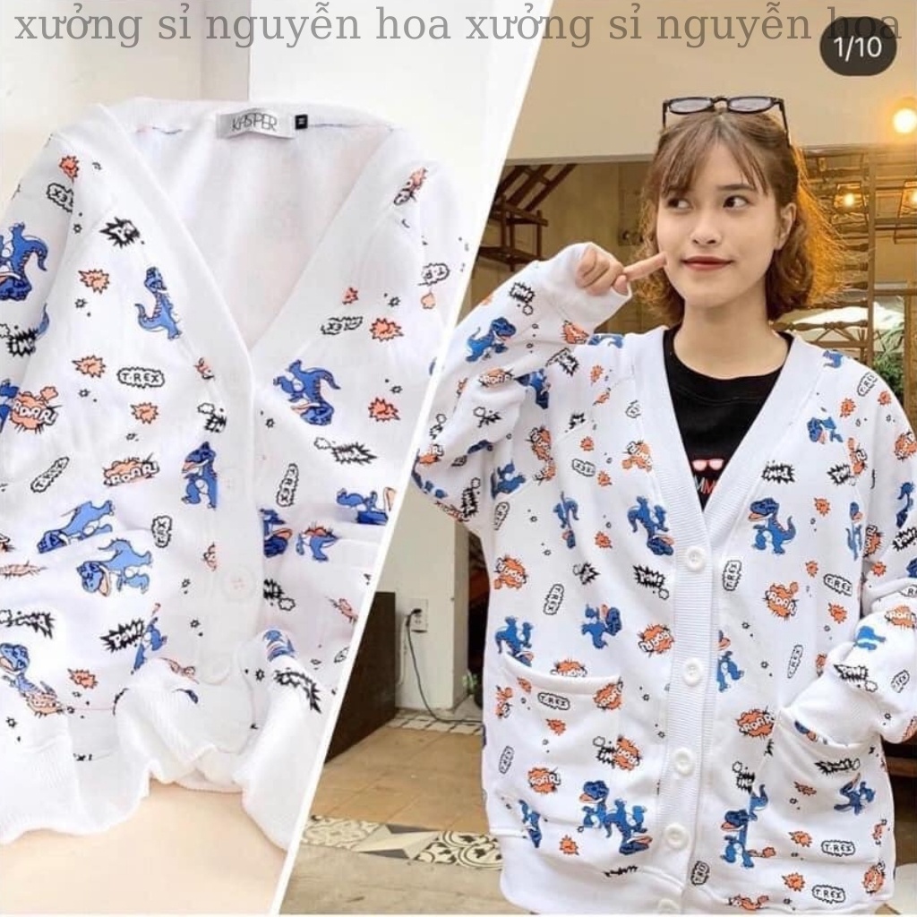 Áo cadigan nỉ - áo cadigan khủng long form rộng kiểu dáng unisex nam nữ mặc được(kèm video/ảnh thật) Xưởng Sỉ Nguyễn Hoa