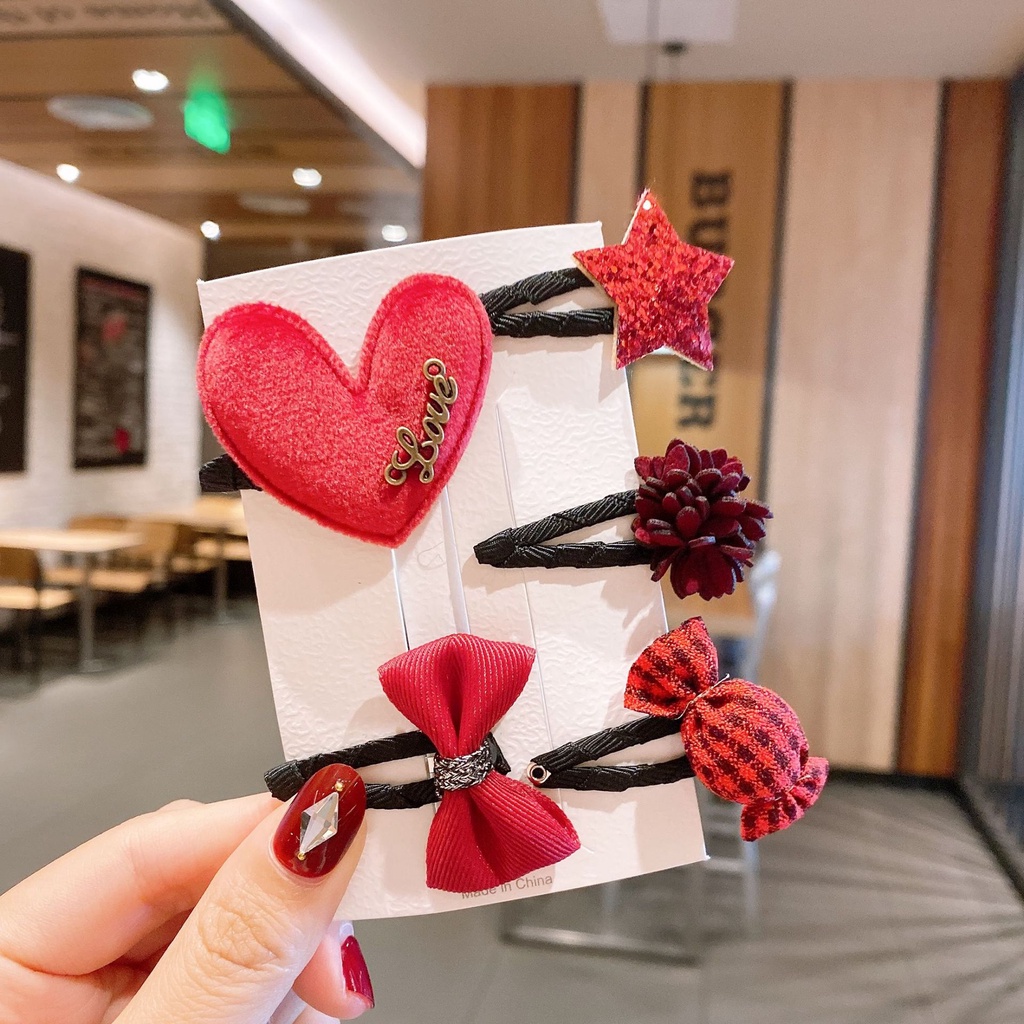 Set 5 Kẹp nơ công chúa Hàn Quốc