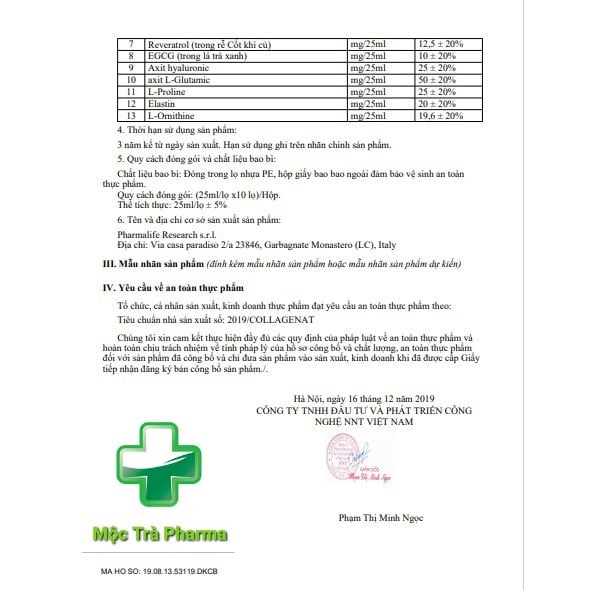 [CHÍNH HÃNG] CollagenaT - collagen thủy phân từ đại dương giúp trẻ hóa da và đẹp da nhập khẩu Ý 10 ống x 25ml