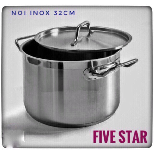 Nồi luộc gà Fivestar 3 đáy inox 430 26/28/30/32/36cm-đun từ