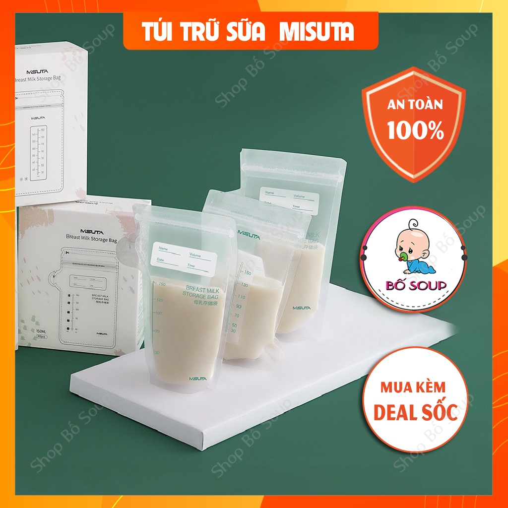 Túi trữ sữa Misuta 150ml, 200ml, hộp 30 túi SHOP BỐ SOUP