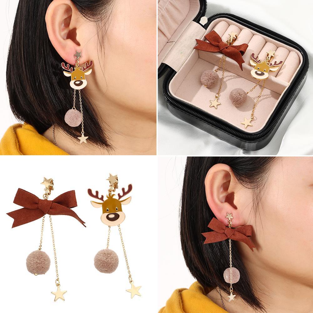 Bông Tai Thời Trang Hình Tuần Lộc &amp; Bướm Cho Nữ