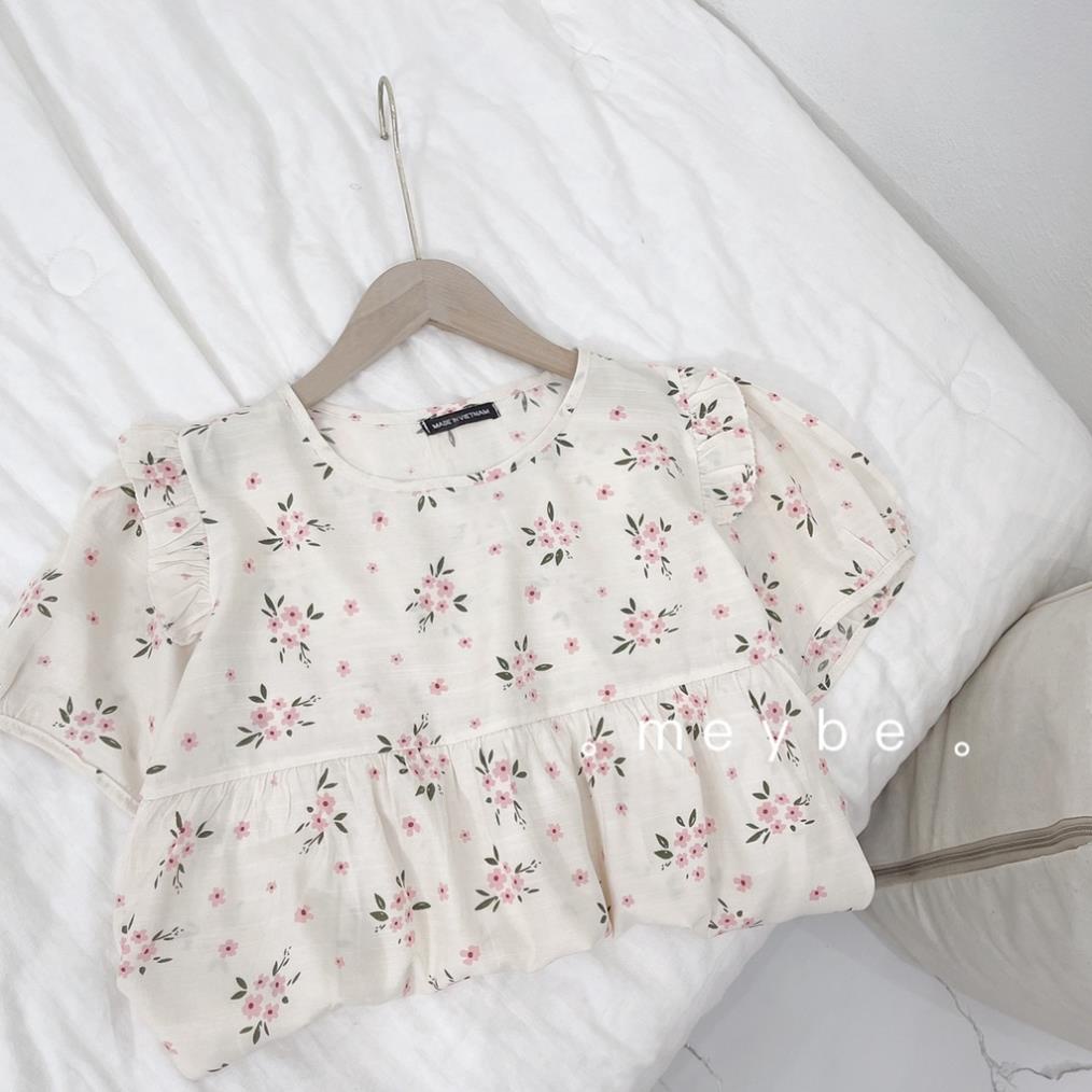 Áo Bầu mùa hè công sở vải đũi lạnh thiết kế Hoa Nhí cực xinh