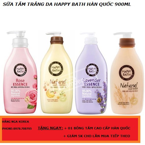 Sữa tắm dưỡng thể ✅ FREESHIP  ✅ Sữa tắm Happy Bath 900g mang lại làn da sáng mịn