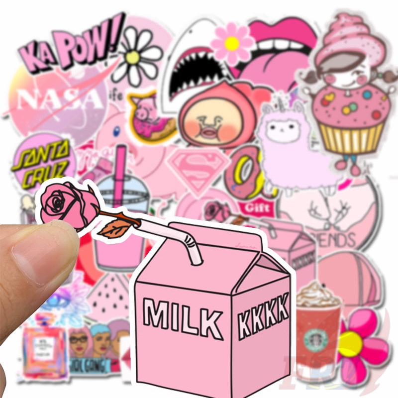❉ VSCO： Pink Romantic Series 01 - GirlGang Cozy Graffiti Stickers ❉ 50Pcs/Set Mixed Fashion DIY Luggage Laptop Skateboard Doodle Decals Stickers