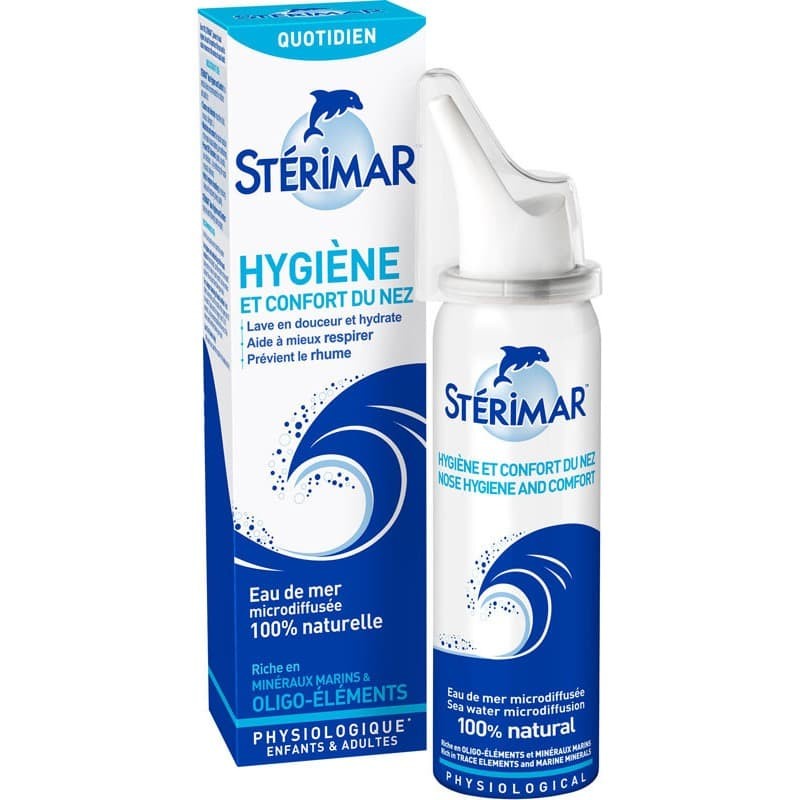 DUNG DỊCH VỆ SINH KHOANG MŨI HẰNG NGÀY - MUỐI BIỂN PHÁP CHO TRẺ TỪ 3 TUỔI - STERIMAR NOSE HYGIENE AND COMFORT 50ML