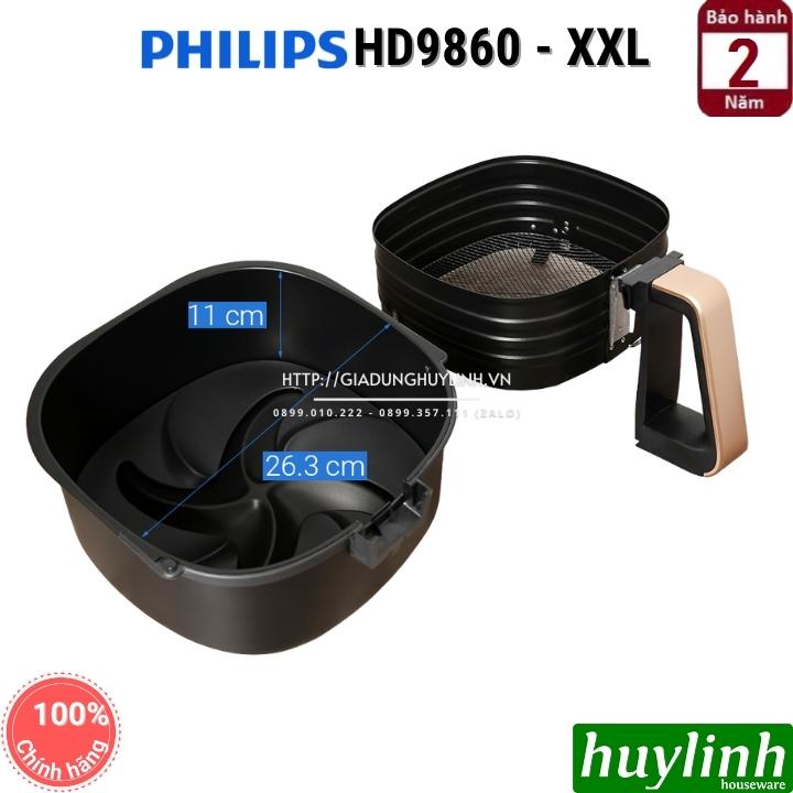 [Mã ELHAMS5 giảm 6% đơn 300K] Nồi chiên không dầu điện tử Philips HD9860 / 90 - size XXL - chính hãng