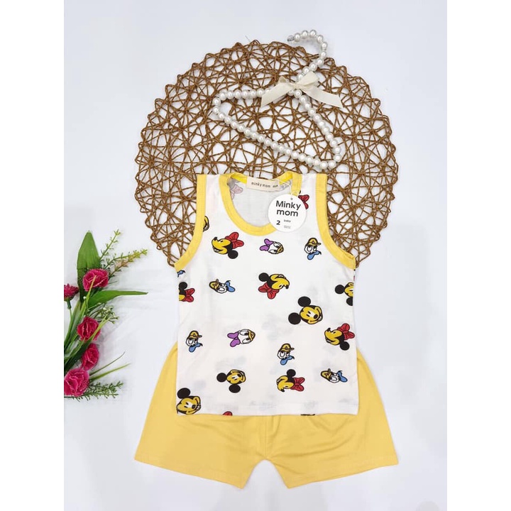 Đồ Bộ Bé Trai, Bé Gái Minky Mom Vải Thun Lạnh, Bộ Cộc Tay Cho Bé Mặc Nhà, Bộ Quần Áo Trẻ Em Dễ Thương Mùa Hè-