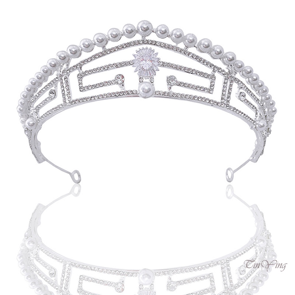 GETNOIVAS Vương Miện Cài Tóc Đính Đá Zircon Lấp Lánh Sang Trọng 16.00 * 14.00 * 4.00cm