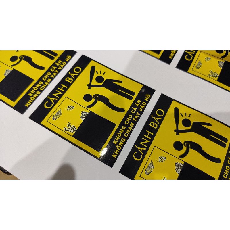 Sticker dán hồ cá - cảnh báo hồ cá
