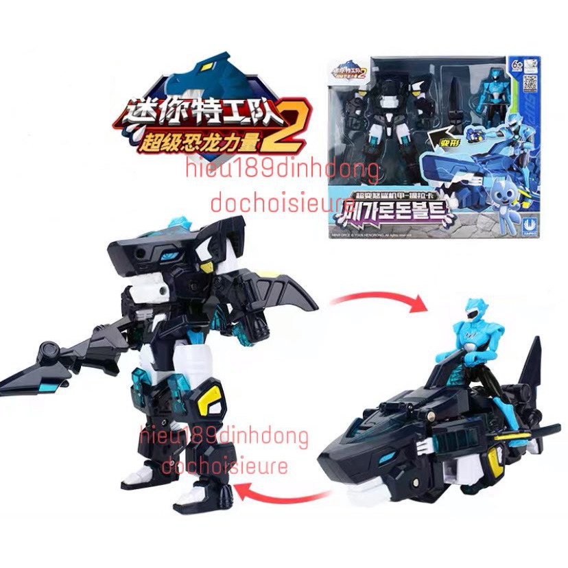 Lực lượng nhí x Volt cùng Robot Khủng long Megalodon cá mập BIỆT ĐỘI SIÊU NHÂN NHÍ MINIFORCE 2 8629