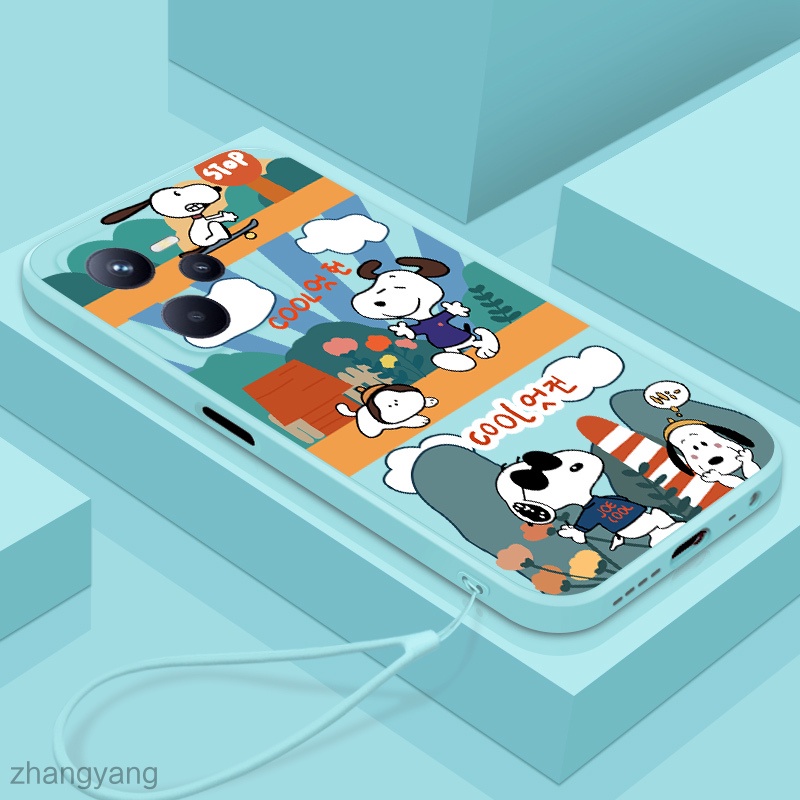Ốp Điện Thoại Silicon In Hình Snoopy Có Dây Đeo Cho oppo reno 6 4g reno 6 5g reno 7