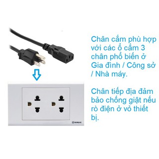 Dây nguồn máy tính - Dây nguồn 3 chấu chuẩn Nema / Nhật / Mỹ - 1.2m
