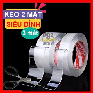 Băng dính 2 mặt siêu chắc 3 mét đa năng băng dính băng keo