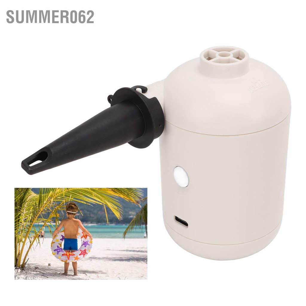 Summer062 Máy bơm không khí điện USB 2A DC5V có thể sạc lại đa năng thổi di động với vòi phun cho Sofa Lifebuoy