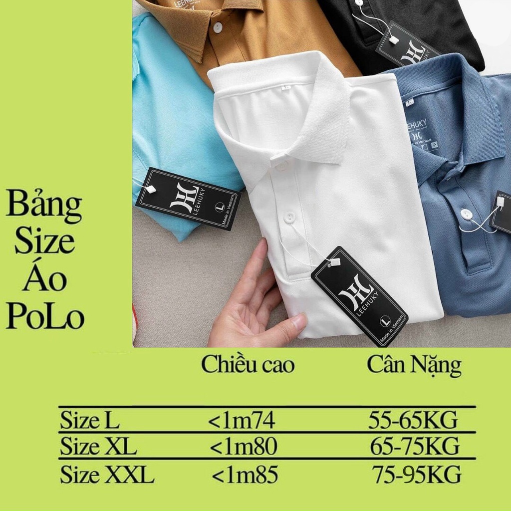 Áo Polo Nam Ngắn Tay Trơn cổ bẻ vải Cotton mềm mịn thoáng mát mặc đi chơi đi làm