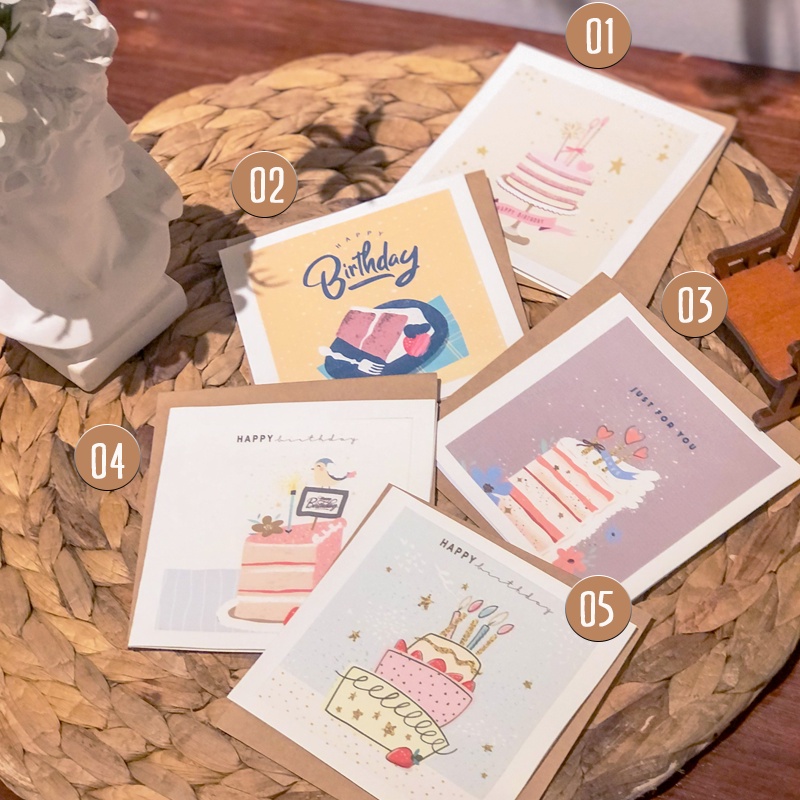 Thiệp Chúc Mừng, Cám ơn, Tình Yêu, Sinh Nhật Phong Cách Vintage, Họa Tiết Hoa Lá, Giấy Mỹ Thuật Cao Cấp
