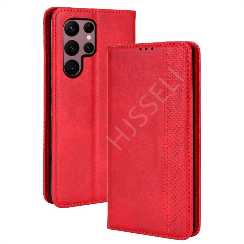 Bao Da PU Điện Thoại Nắp Lật Kèm Ngăn Đựng Thẻ Cho Samsung Galaxy S22 Ultra Samsung S22 Plus S 22 Vỏ