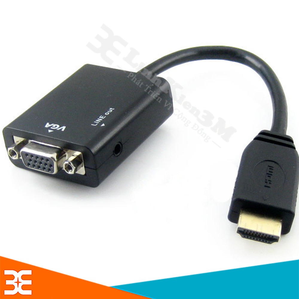 Cáp Chuyển HDMI To VGA Có Âm Thanh